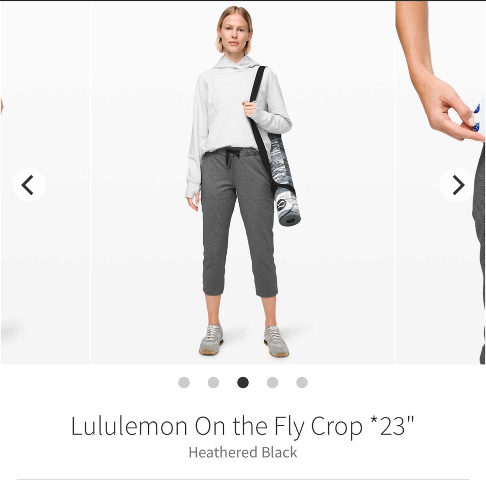 lululemon  On the Fly Cropped Pants-23 inch-size 2-Heathered Black